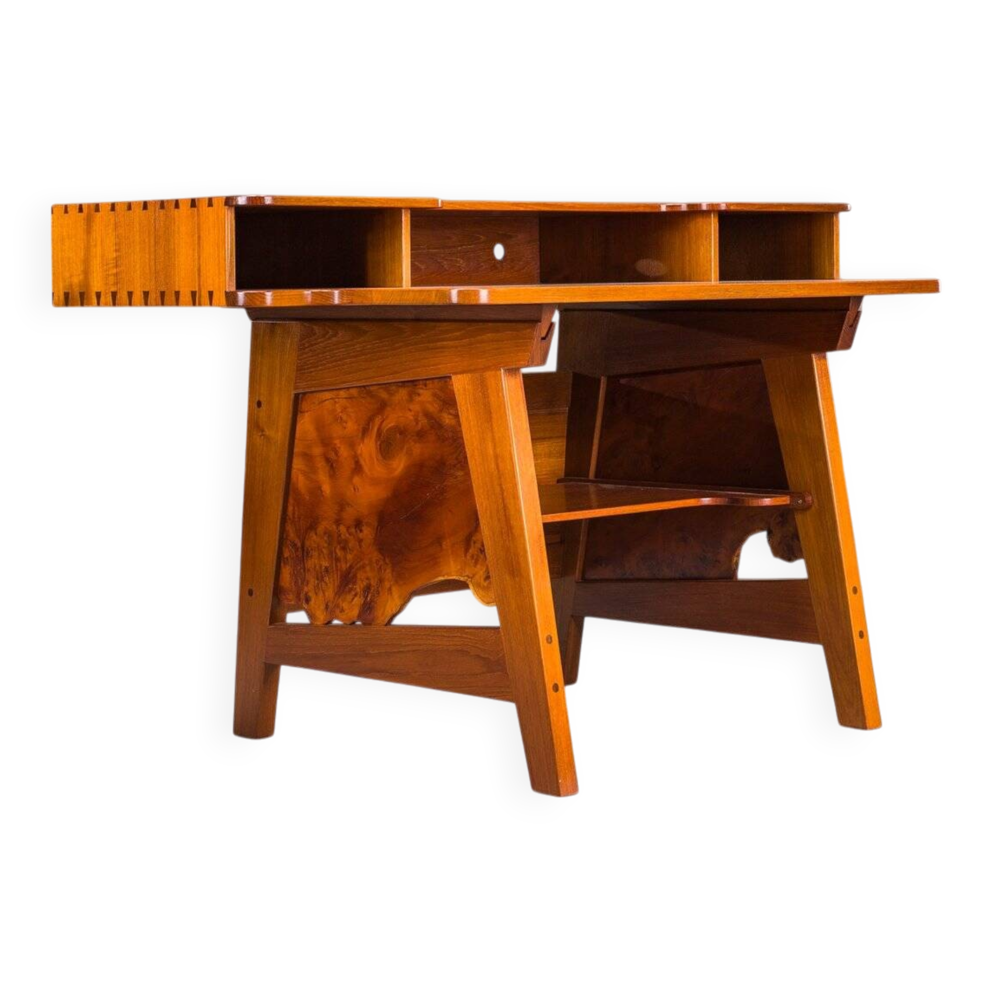 Bureau en teck moderne du milieu du siècle, années 1980