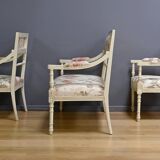 Louis XVI style lounge with benches and armchairs – 2nd part of the 20th century