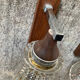 Pair of 60s teak and molded glass sconces
