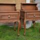 Two oak bedside tables.