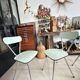 Set of 3 green Formica chairs