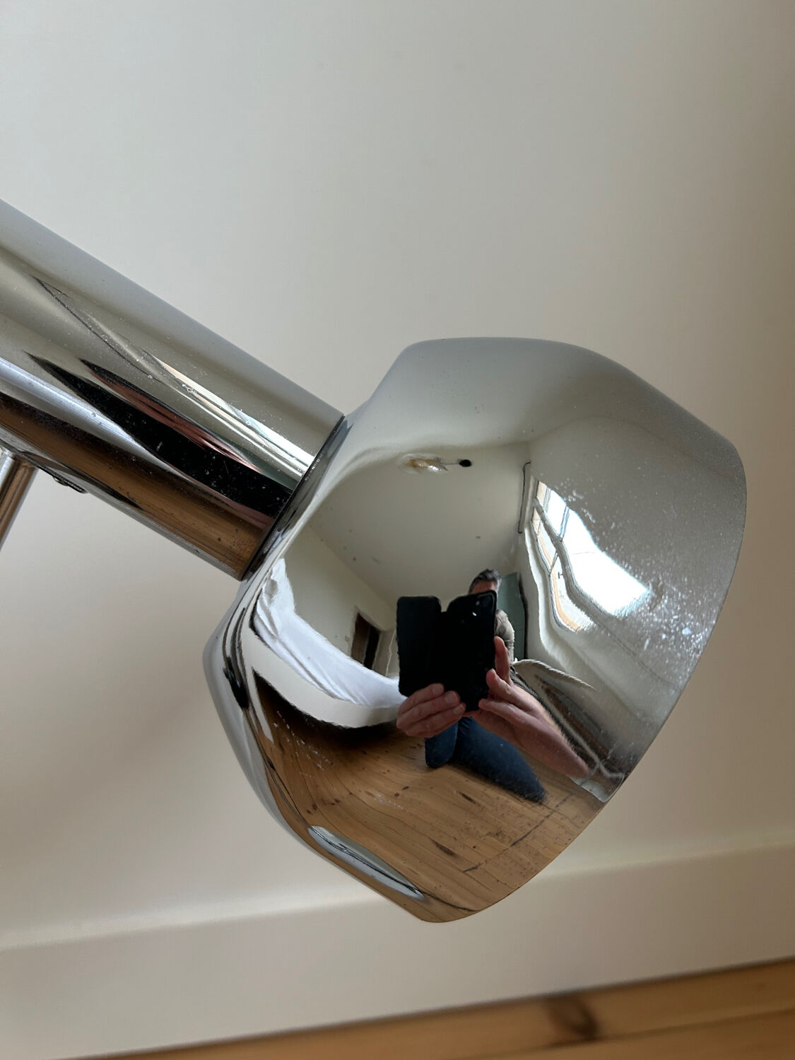 Vintage chrome metal desk lamp