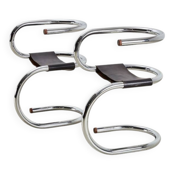 Ultra rare Pair of Monotube Chairs by Architect Wim van den Bergh 1981