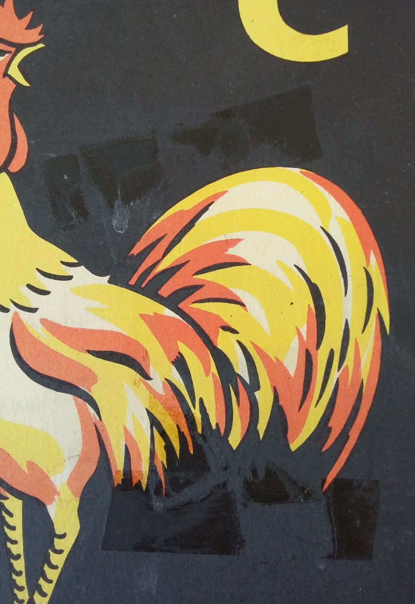 The rooster, reading image