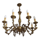 French Antique Traditional Bronze 8 Light Chandelier Acanthus Detail 5566