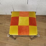 70s checkerboard stool