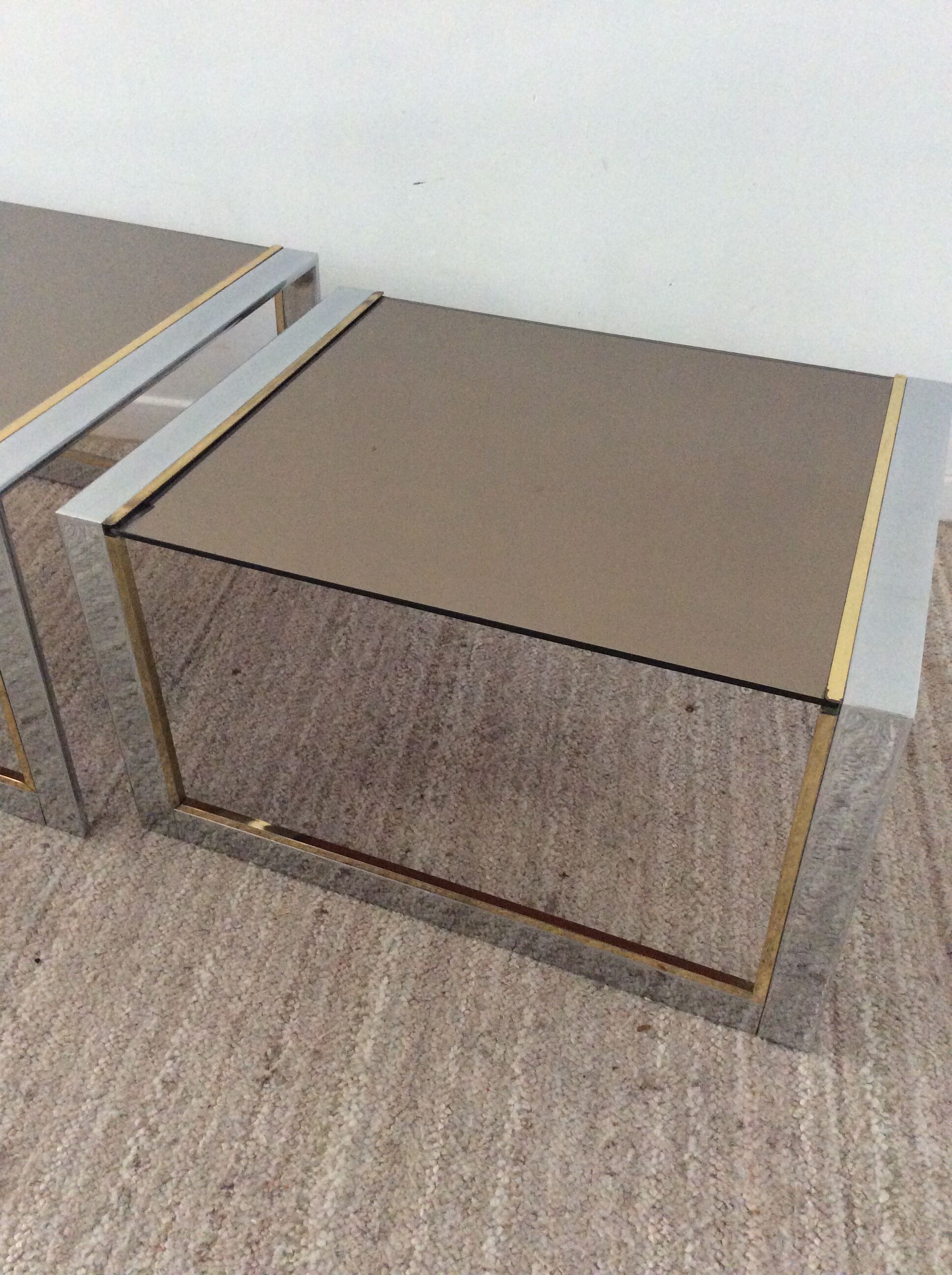 Duo of nesting tables Romeo Rega Italy from the 70s