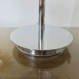 Pair of chrome-plated metal lamps with aluminum wire shades, 1990