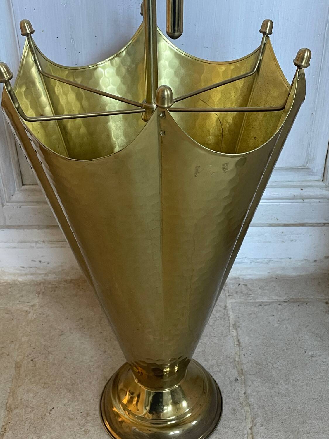 Vintage brass umbrella stand