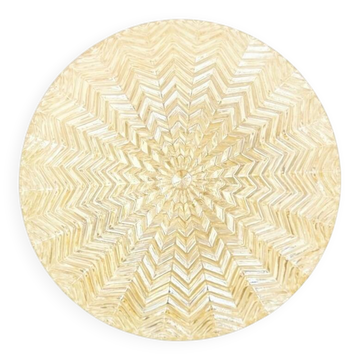 Mid-Century/Art Deco Geometric Amber Glass Ceiling Light - Limburg, 1970s