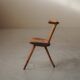 Small alpine chair in solid pine, folk art, early 20th century.