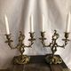 Pair of candlesticks in chiseled bronze and gilded 19th century France