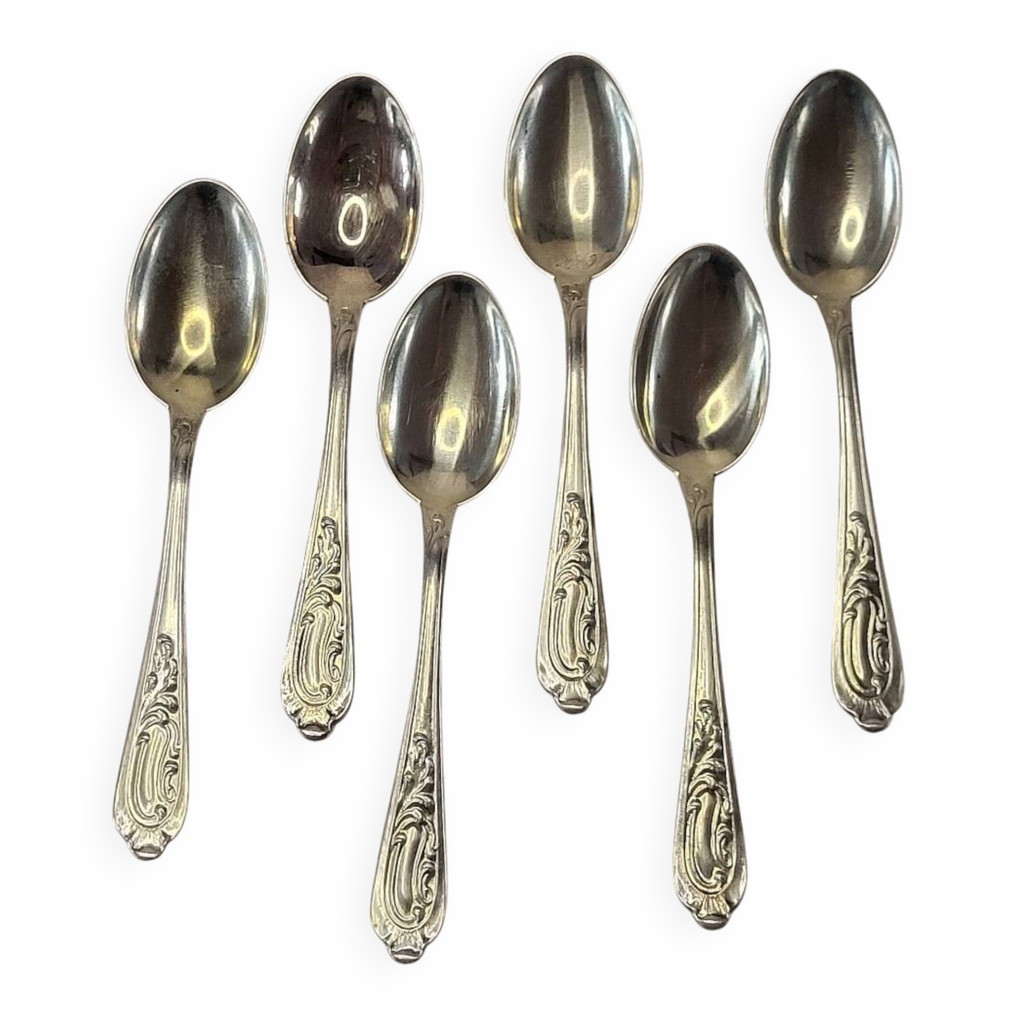 Italian Silver Coffee Spoon Set of 6