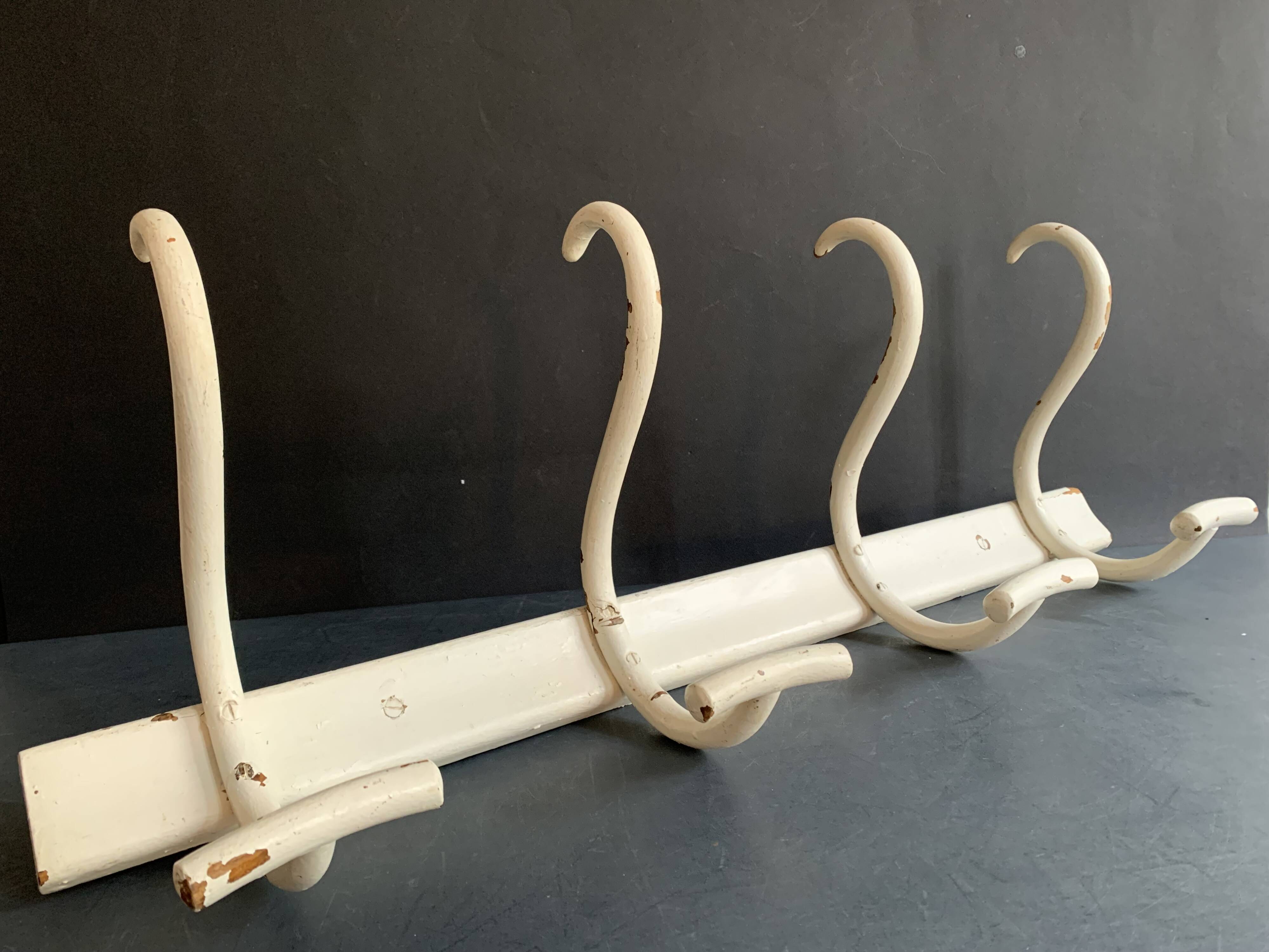 Fischel curved wood wall coat rack, Art Deco
