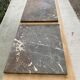 Renovated art deco sideboard in solid raw oak and gray marble 190cm