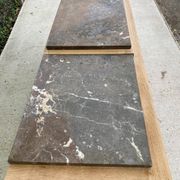 Renovated art deco sideboard in solid raw oak and gray marble 190cm