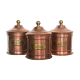 Trio of copper spice pots