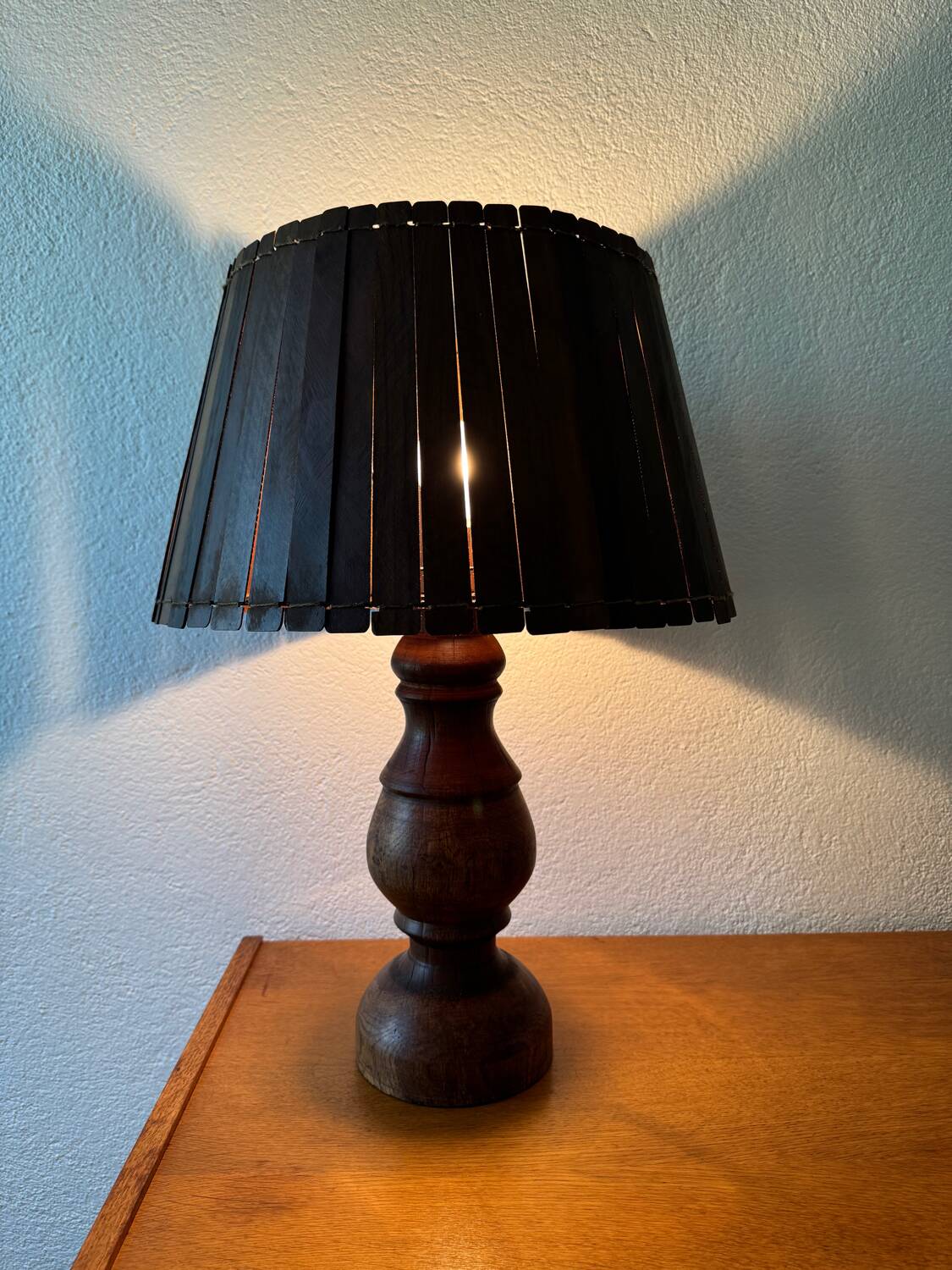 Large teak lamp from the 60s