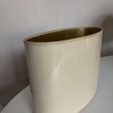 Oval lampshade hot water bottle lamp lacquered cardboard lined with gold 1970