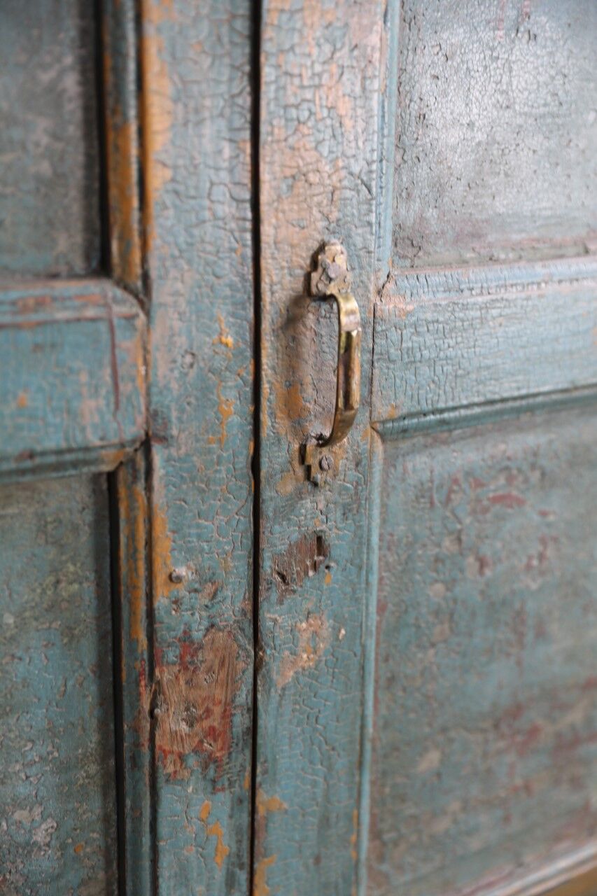 Blue patina cabinet 2 doors