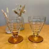 Lot de 2 verres vintage Art Déco