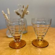 Set of 2 vintage Art Deco glasses