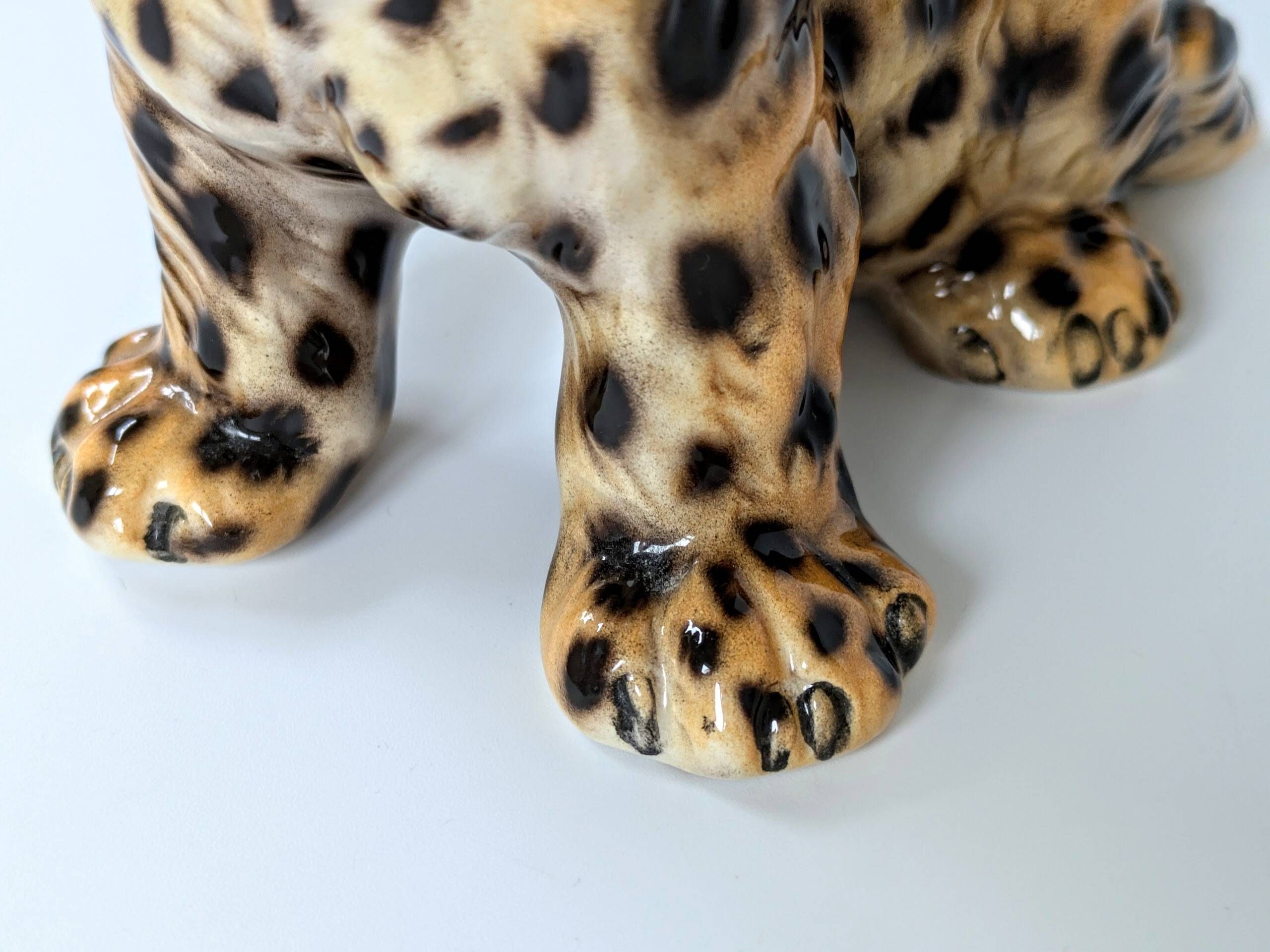 Porcelain Leopard Figurine | Ronzan Italy | 1960s