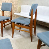 Series of 6 oak chairs, 1950
