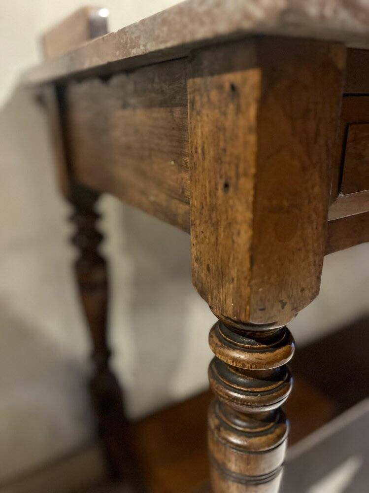 Wood and marble washstand, 19th century.