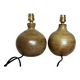 Pair of vintage Vallauris pyrite sandstone ball lamps 1960-70