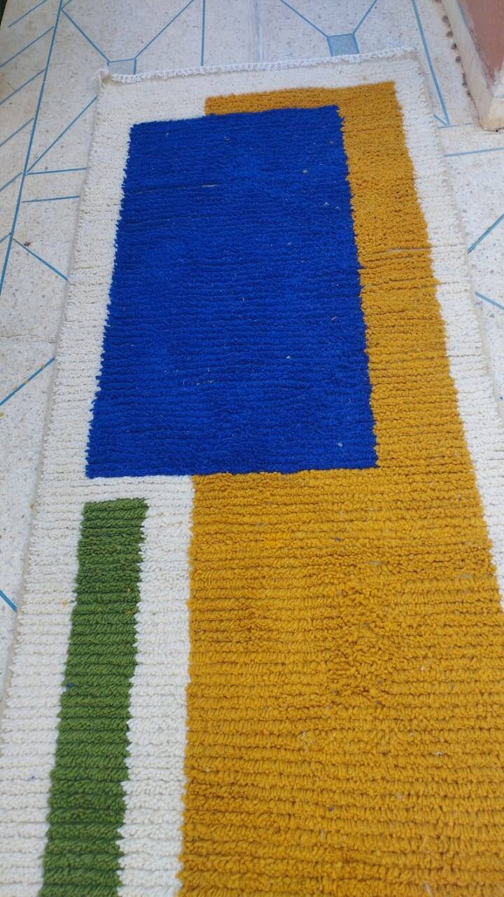 Traditional handmade hallway runner, size 75 x 300 cm