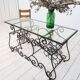 Provençal Wrought Iron and Glass Console Table, 1950