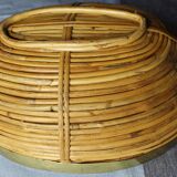 Wicker and brass basket