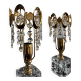 Pair of crystal lamps from the 80s