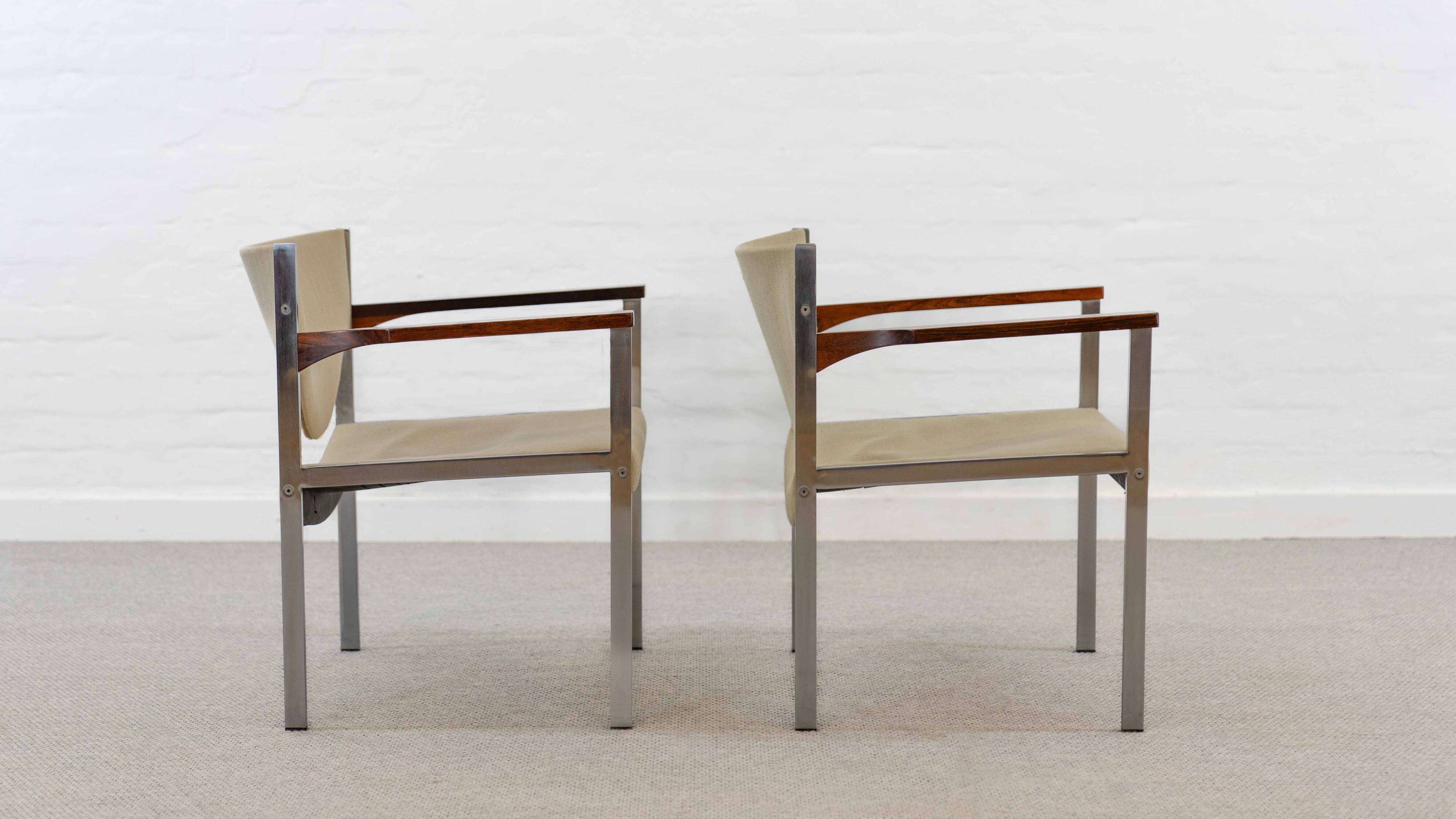 Pair club chairs, model 206 by lübke, 60s