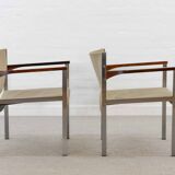 Pair club chairs, model 206 by lübke, 60s