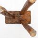 Rustic brutalist tripod stool in wood - Natural shape - 1950s/60s