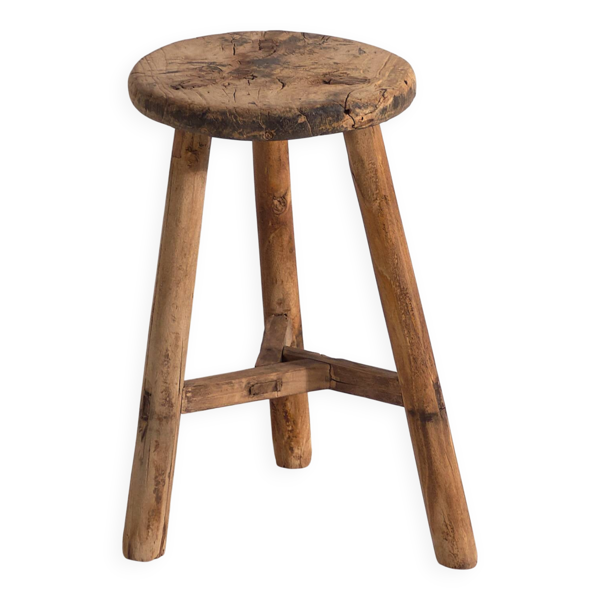 Antique solid wood stool (c.1900)