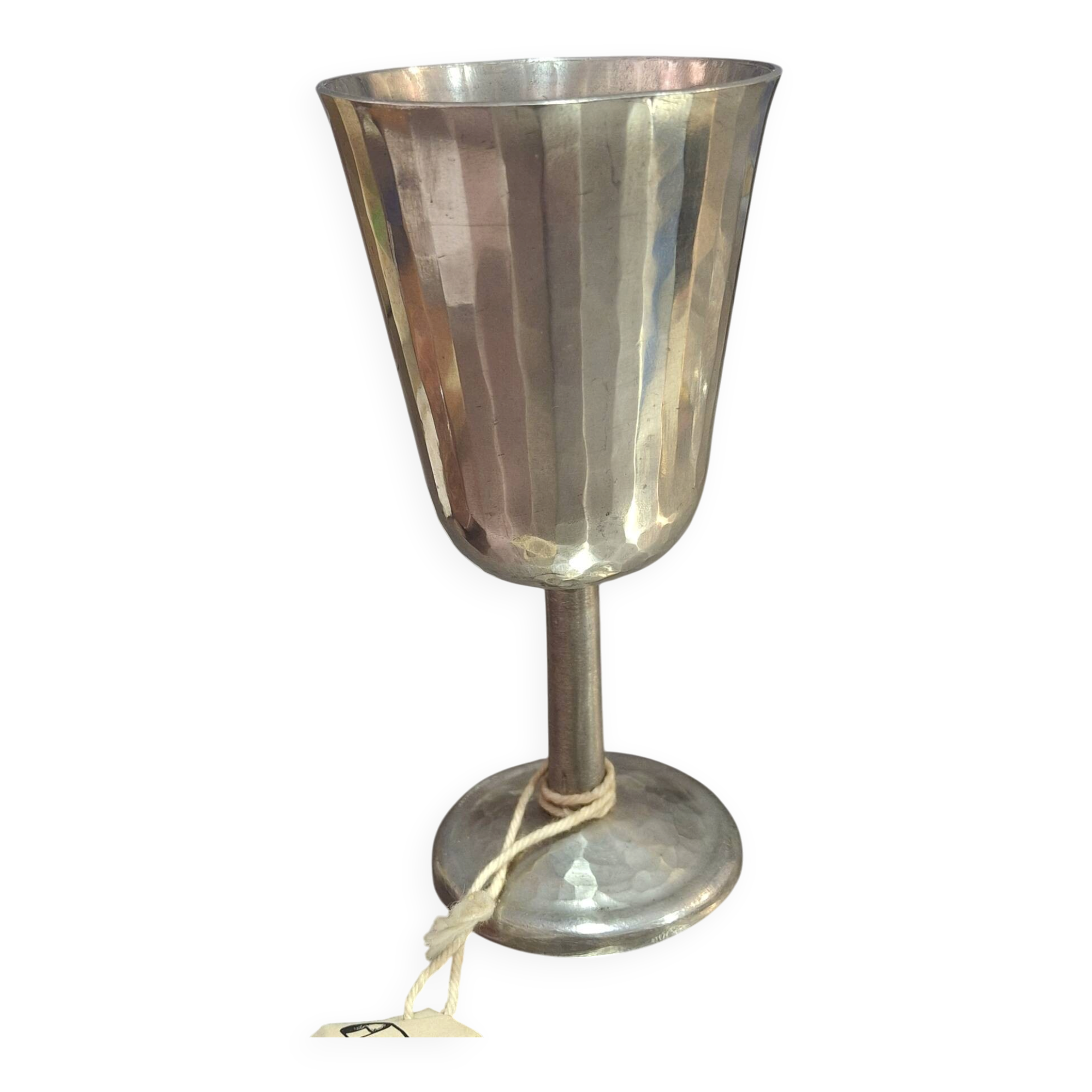 Footed glass in pewter
