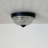 Small glass ceiling light from the 1980s, antique transparent light fixture