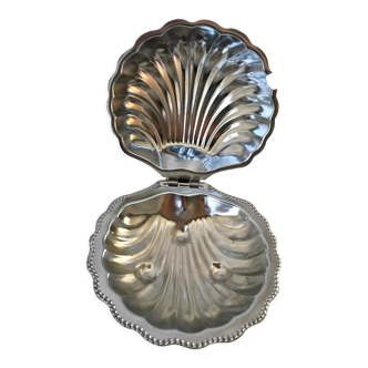 Pocket tray shell silver metal 60s-70s