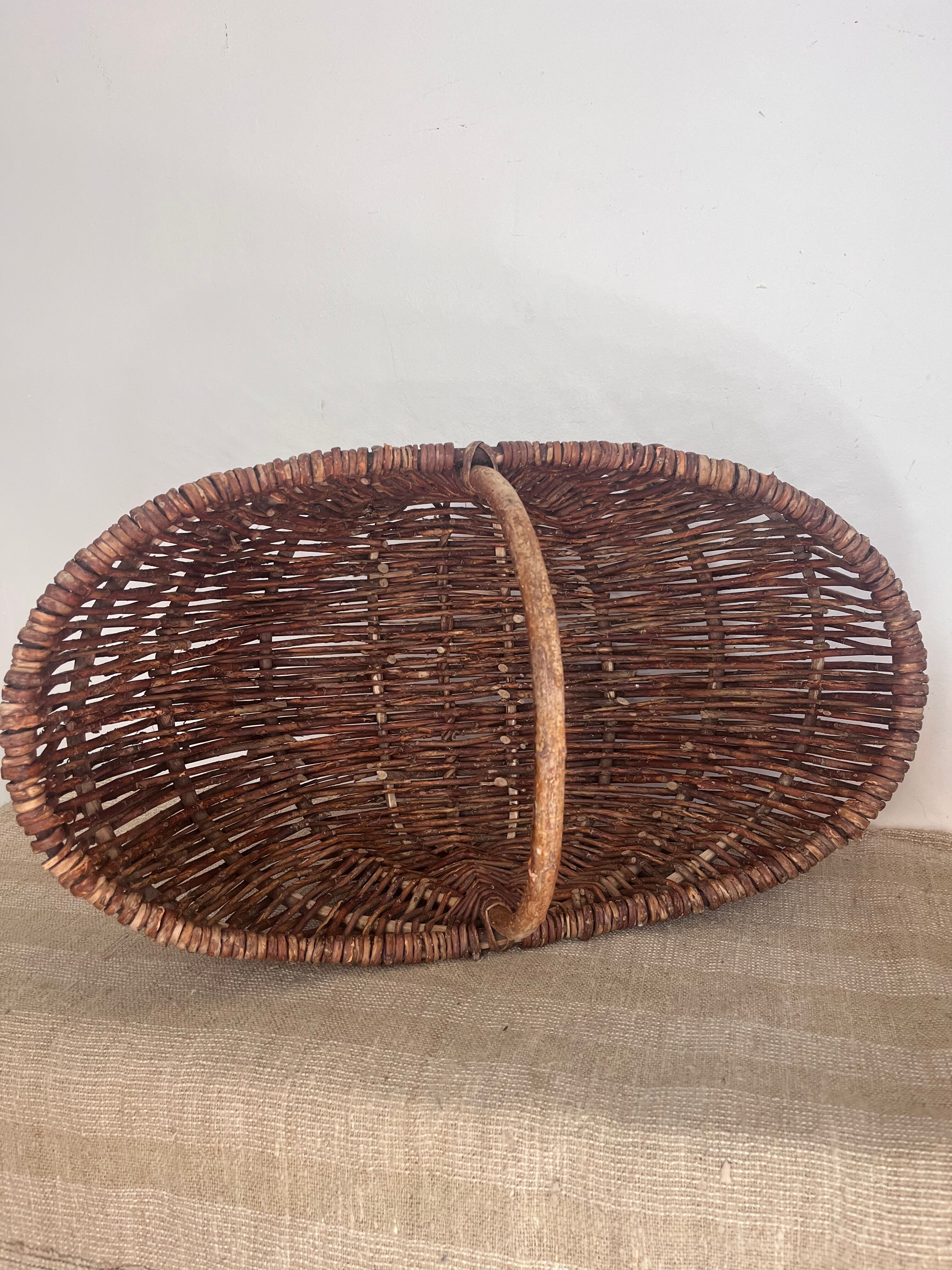 Woven wicker basket, folk art