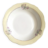 Vintage shallow dish L'Amandinoise model Paola white cream flowers