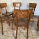 6 old lounge chairs bistro curved wood