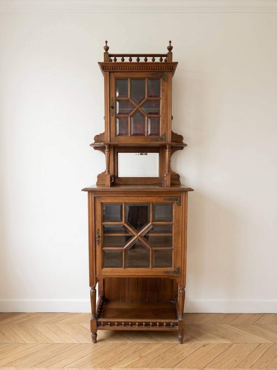 Napoleon III display cabinet in solid wood