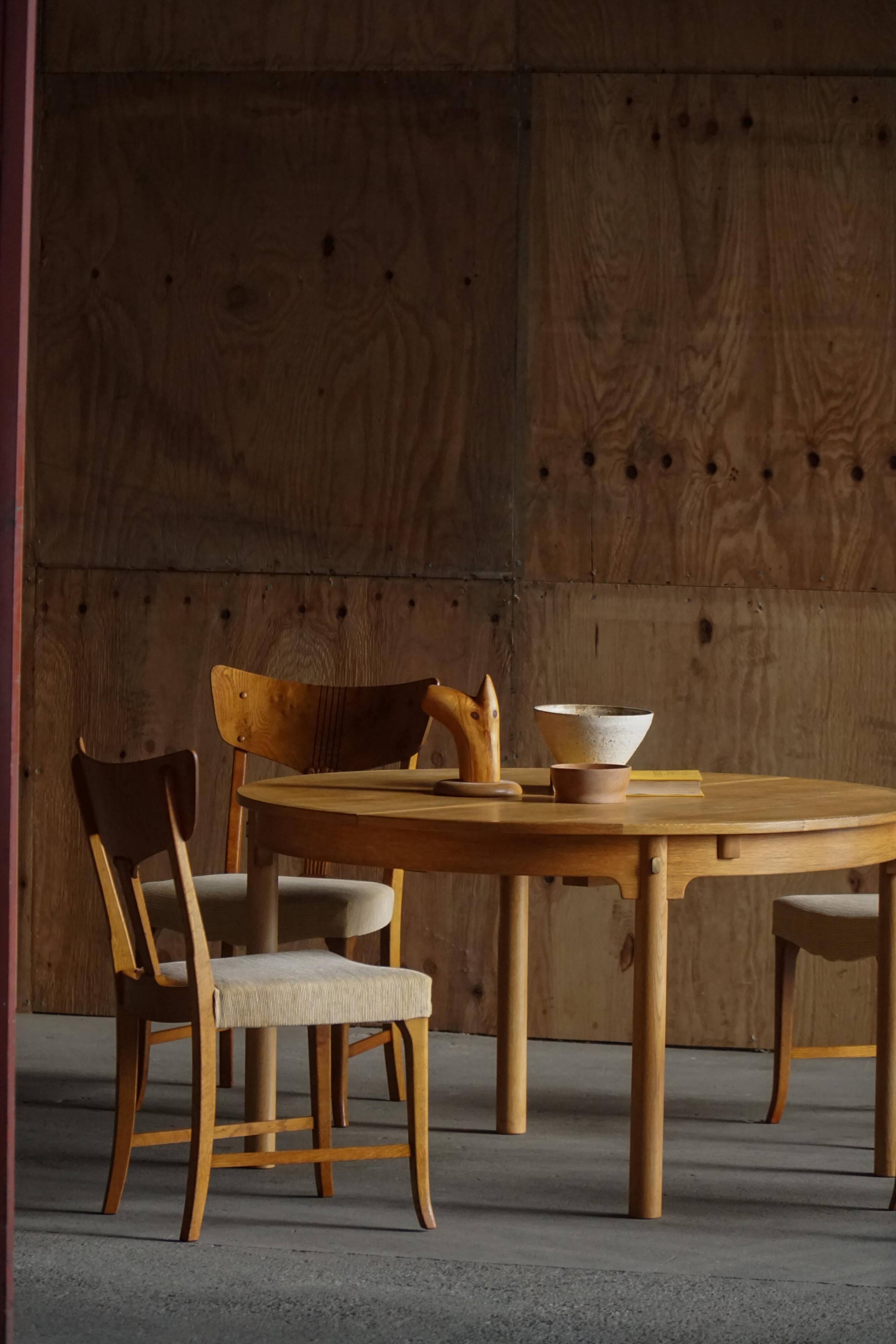 Børge Mogensen, "Øresund" dining table in oak and brass, Mid-century modern, 1950s