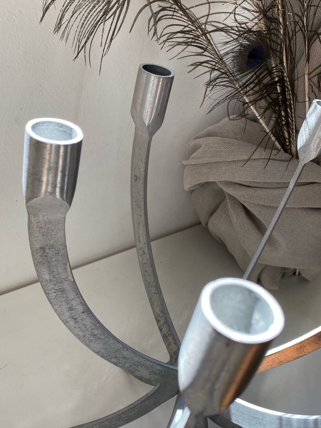 Aluminum candlestick, vintage Ikea, designer Sigga Heimish