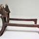 pair of zoomorphic chenets cast iron brass vintage buff
