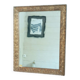 Mirror frame wood plaster carved stucco gilded patinated