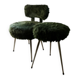 Chair and tripod stool "moumoute" by Pelfran, around 1970.